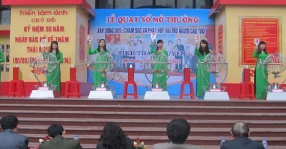 Một buổi quay thưởng tại công ty xổ số kiến thiết Thái Nguyên